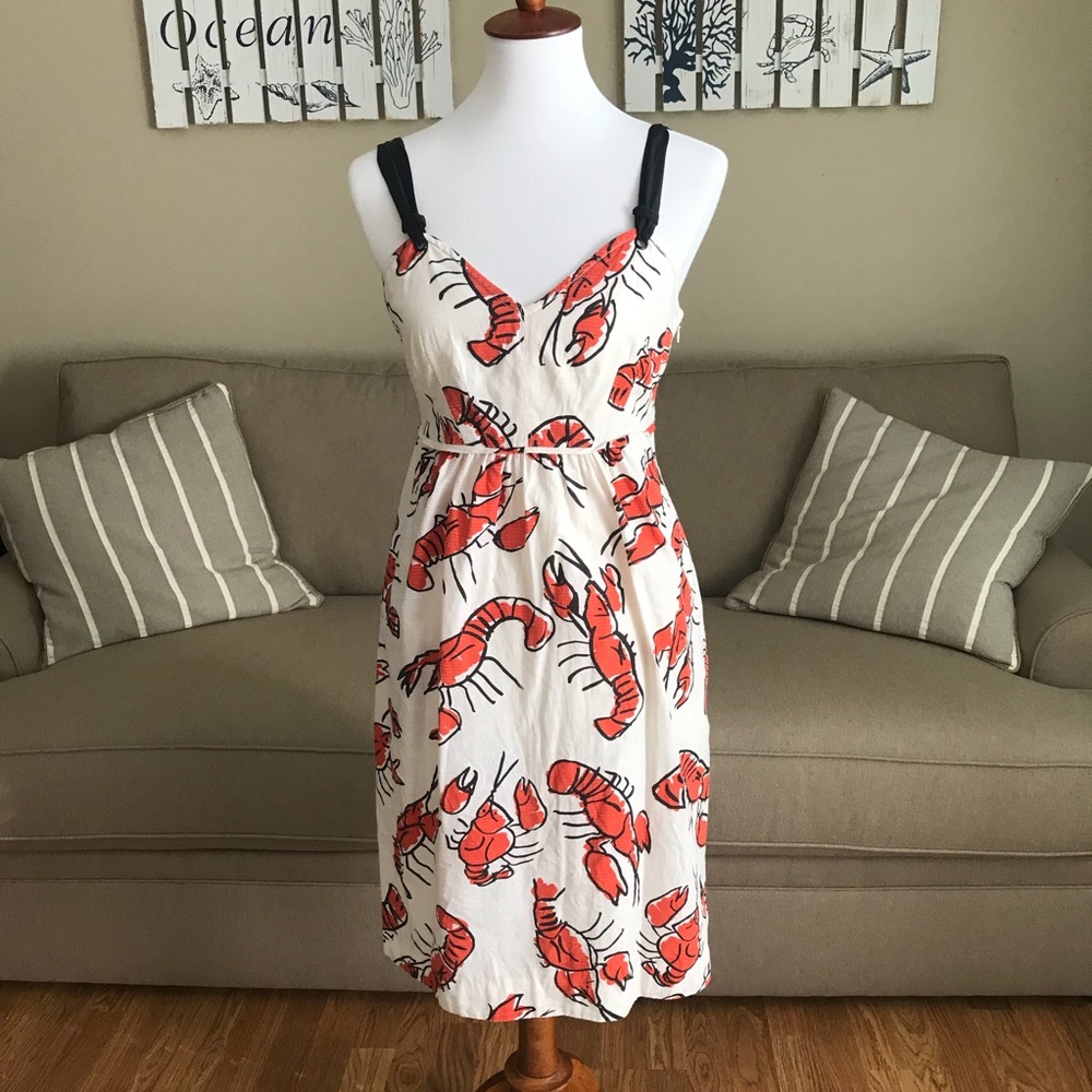 Anthro Edme & Esyllte Salty Seas lobster dress